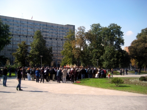 Un dia antes de la marcha en Belgrado